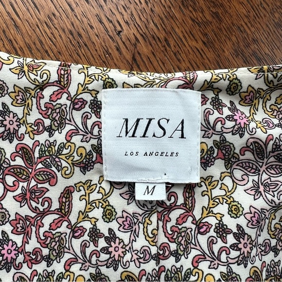 EUC MISA Los Angeles Carolina Floral Spring Flowy Cap Sleeve Maxi Wrap Dress SzM - Picture 11 of 15